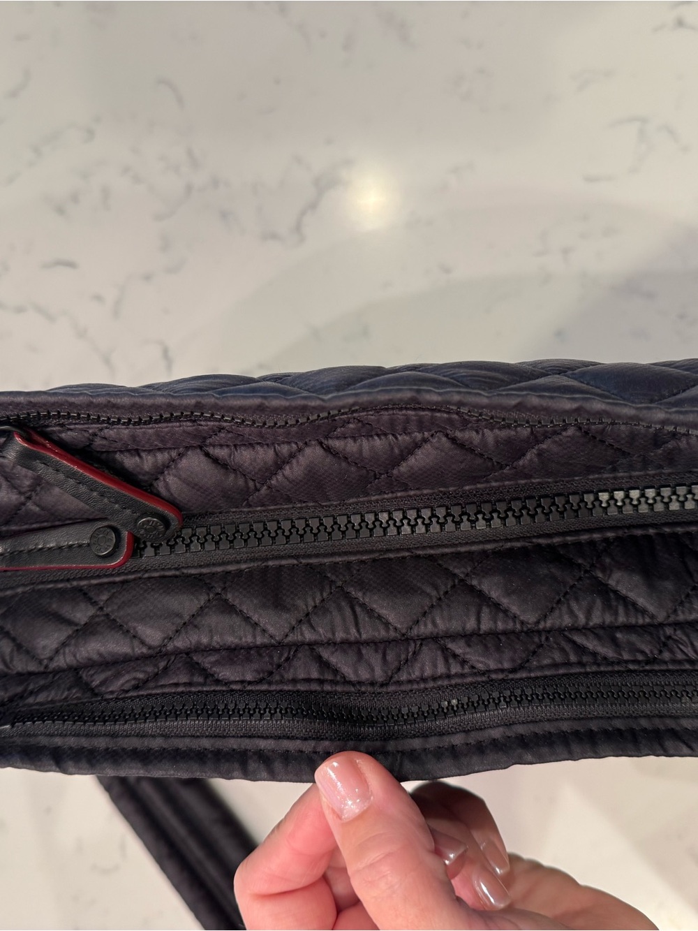 MZ Wallace Quilted Black Nylon Crossbody with Padded Strap - Picture 3 of 6